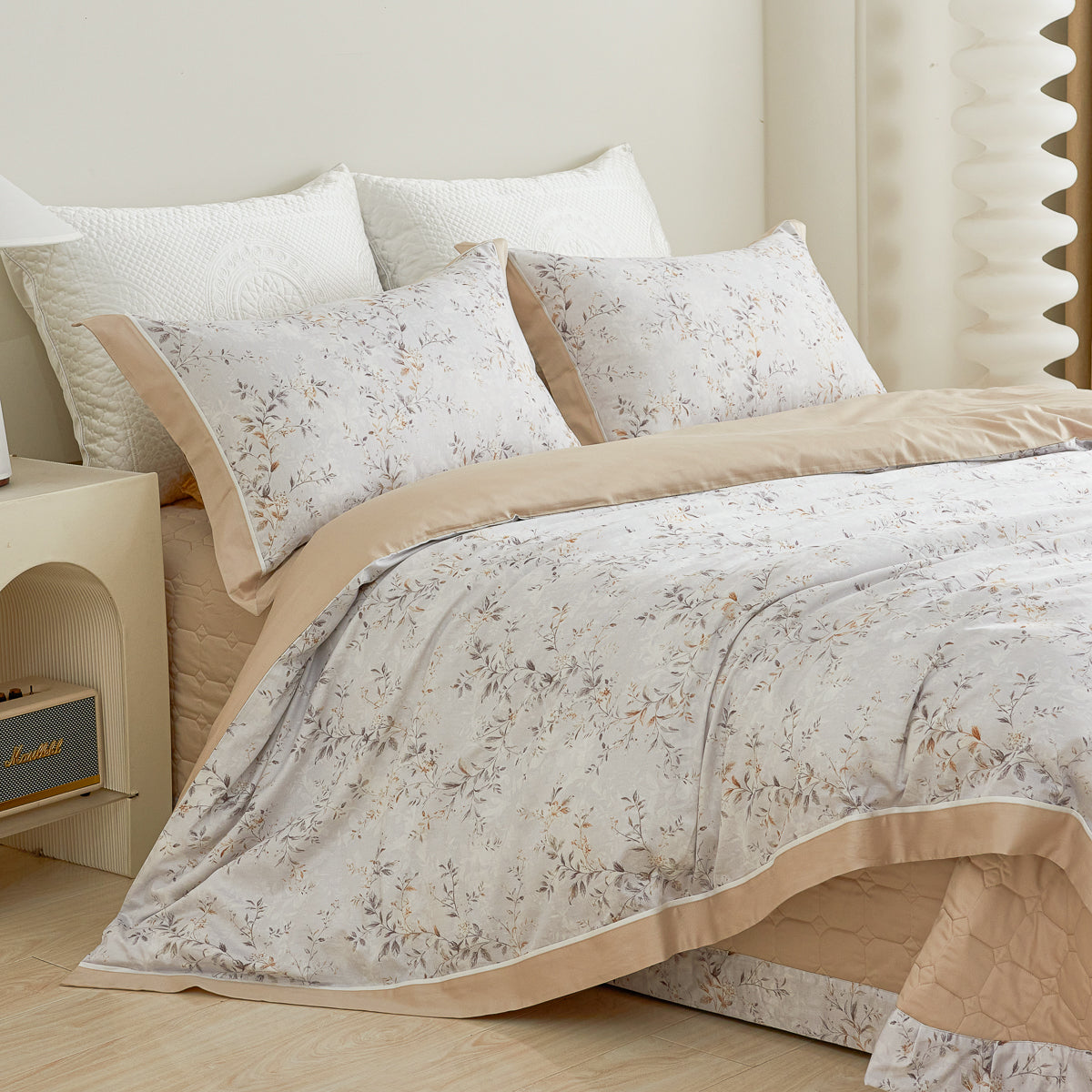 Soulin Floral Premium Cotton Bedspread Set