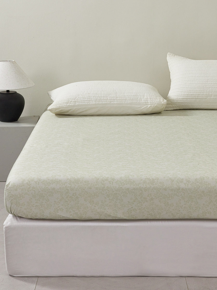 Sprout Jade (Wood) Cotton Fitted Sheet
