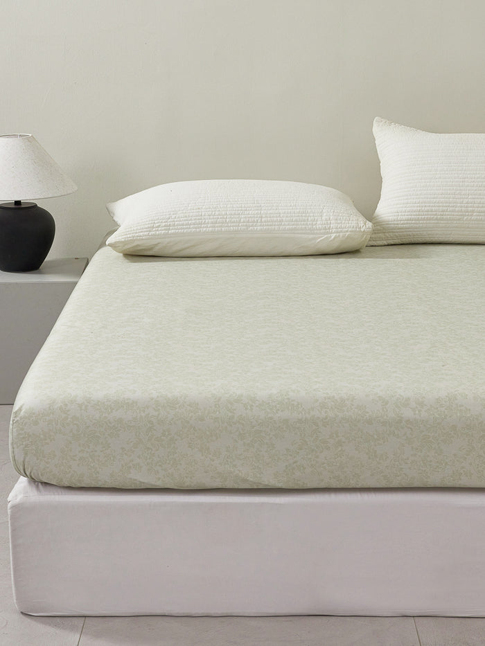 Sprout Jade (Wood) Cotton Fitted Sheet