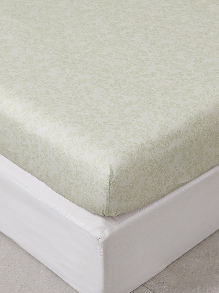 Sprout Jade (Wood) Cotton Fitted Sheet