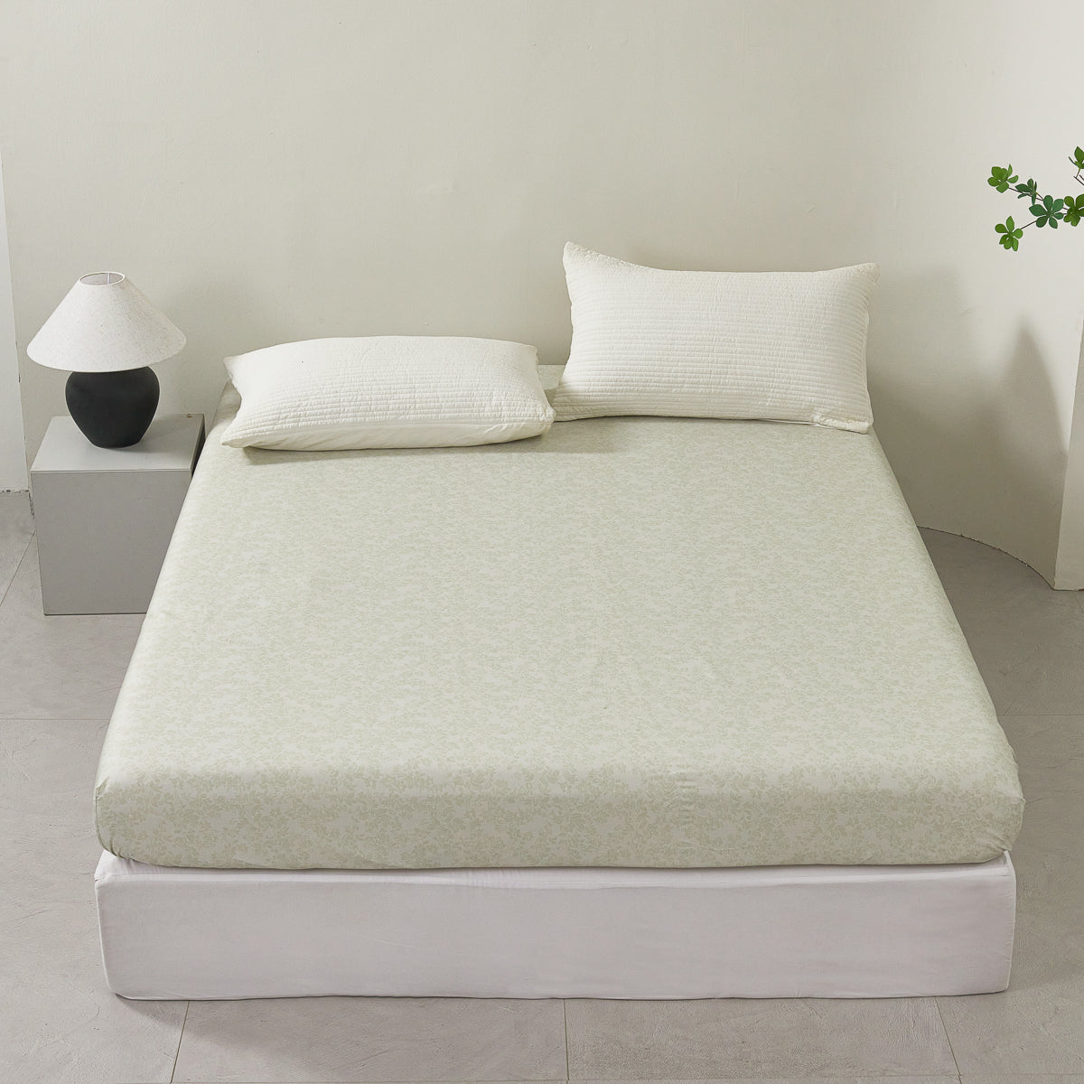 Sprout Jade (Wood) Cotton Fitted Sheet