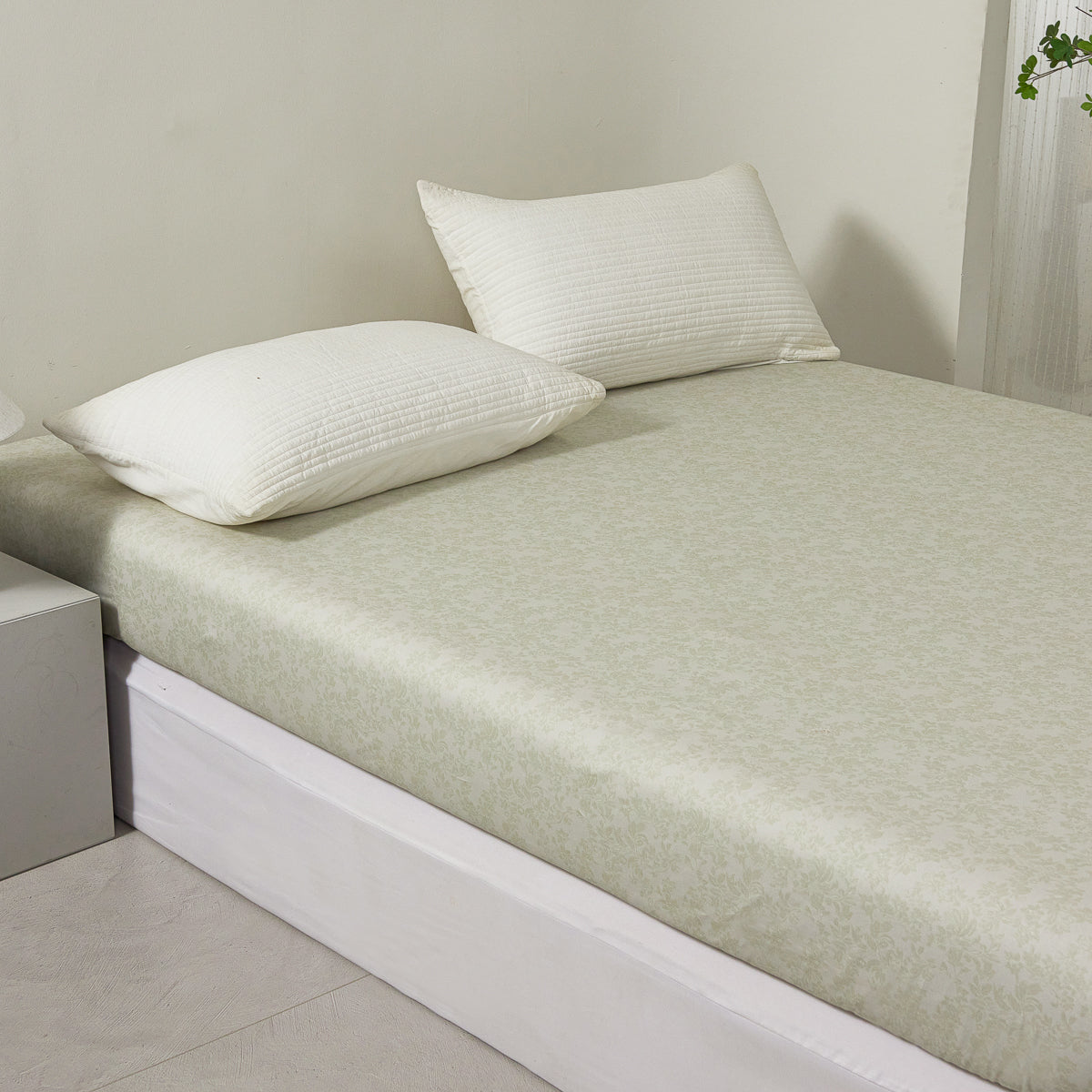 Sprout Jade (Wood) Cotton Fitted Sheet