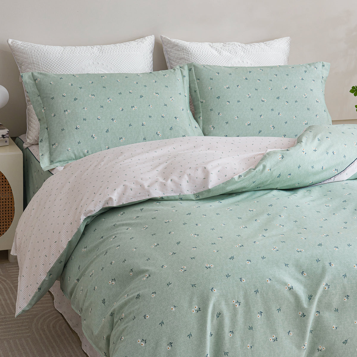 Sunflower Cotton Bedskirt Duvet Cover Set