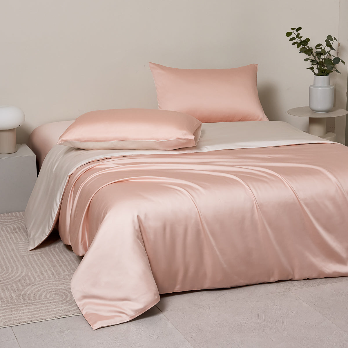 微醺粉 天丝床笠套件