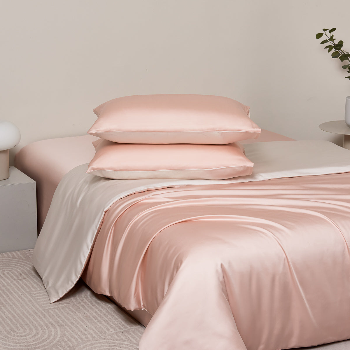 微醺粉 天丝床笠套件