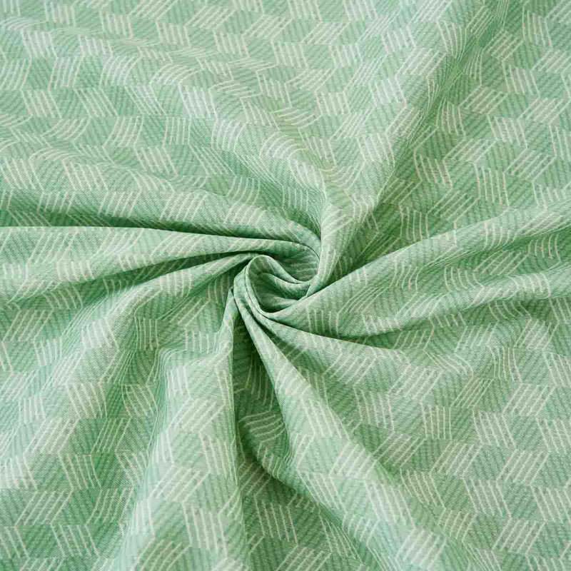 Xi Matcha Green Pattern Cotton Flat Sheet