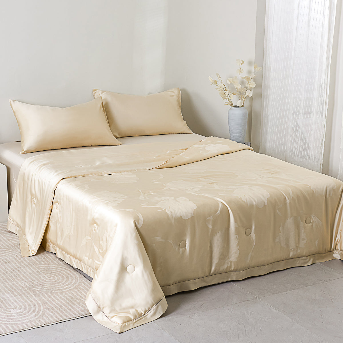 Phantom Gold Tencel™ Jacquard Light Comforter