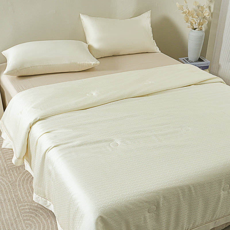 Lily White Tencel™ Jacquard Light Comforter