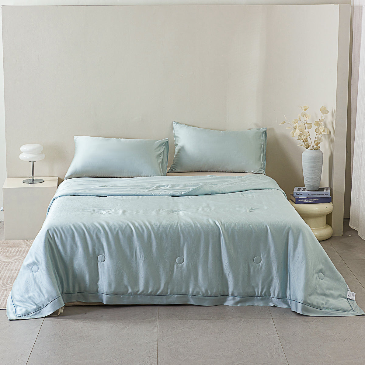 Floating Blue Tencel™ Jacquard Light Comforter