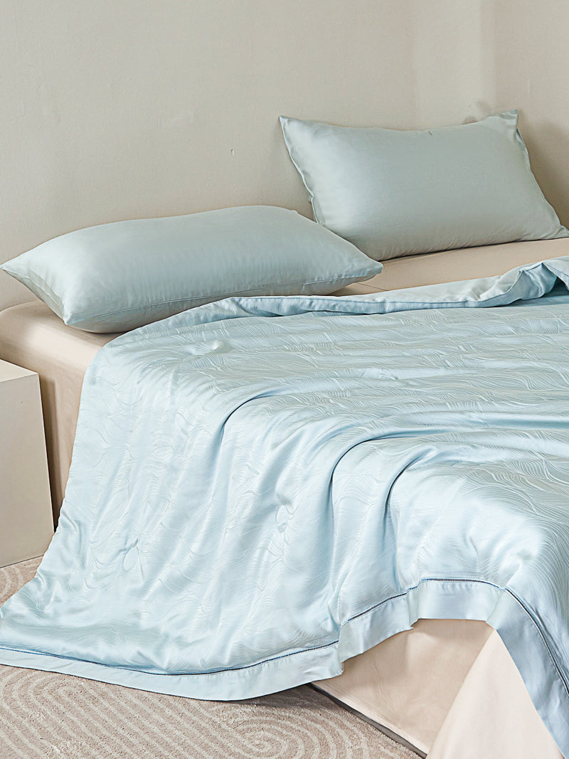 Floating Blue Tencel™ Jacquard Light Comforter