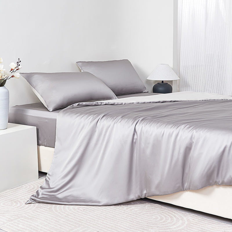 Cloudy Gray Tencel™ Fitted Sheet Set