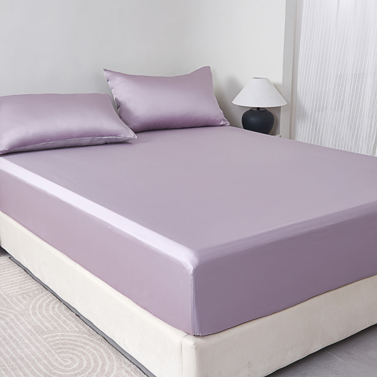 Starry Purple Solid Color Tencel™ Fitted Sheet