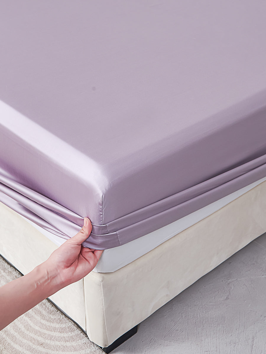 Starry Purple Solid Color Tencel™ Fitted Sheet