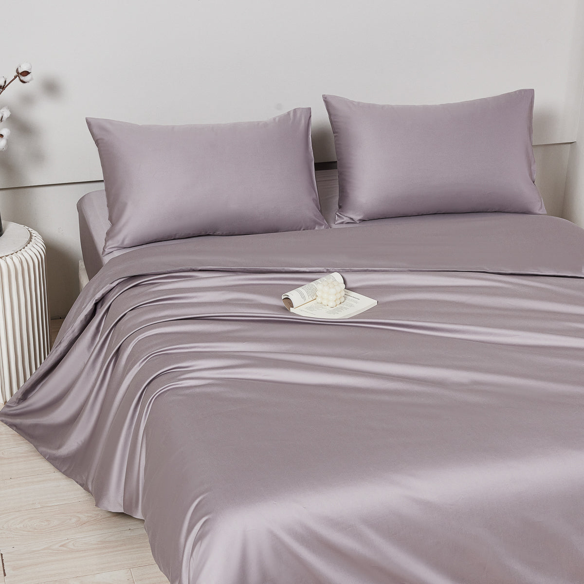 紫染灰 长绒棉套件