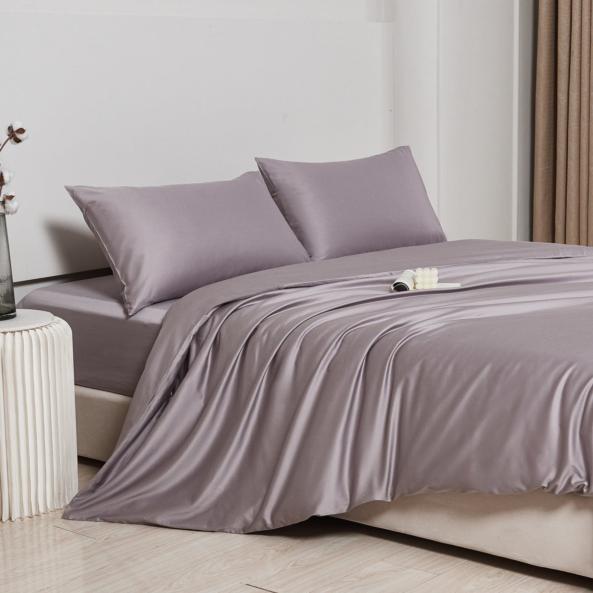 紫染灰 长绒棉套件