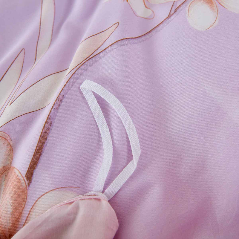 Bria Floral Cotton Bedskirt Duvet Cover Set