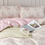 Leia Floral Cotton Bedskirt Duvet Cover Set