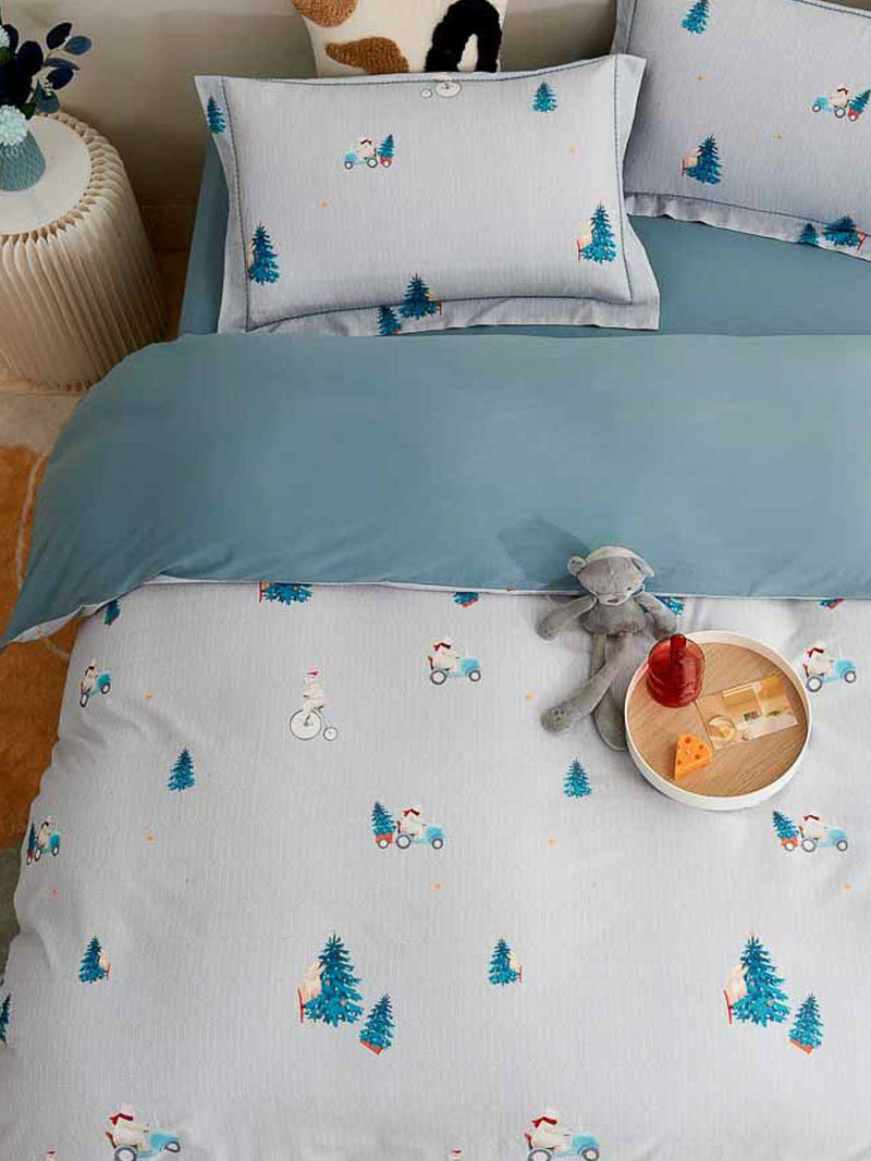 Polly Bear Cartoon Brushed Cotton Fitted Sheet Set