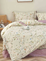 Cloris Floral Cotton Bedskirt Duvet Cover Set