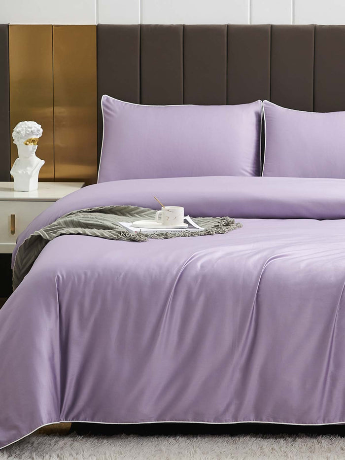 Purple Haze Solid Color Premium Cotton Fitted Sheet Set