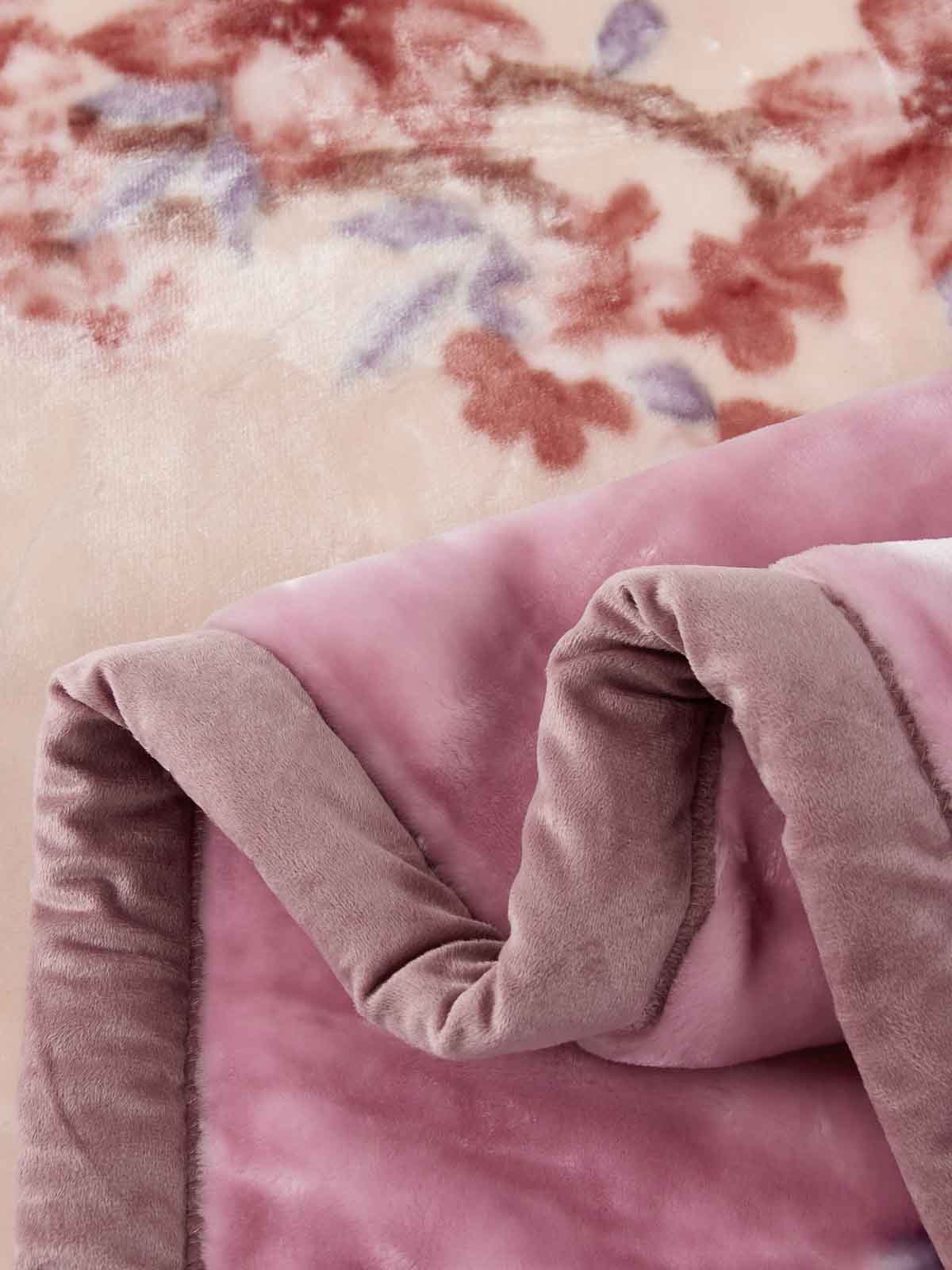 Jacinta Floral Raschel Velvet Winter Blanket