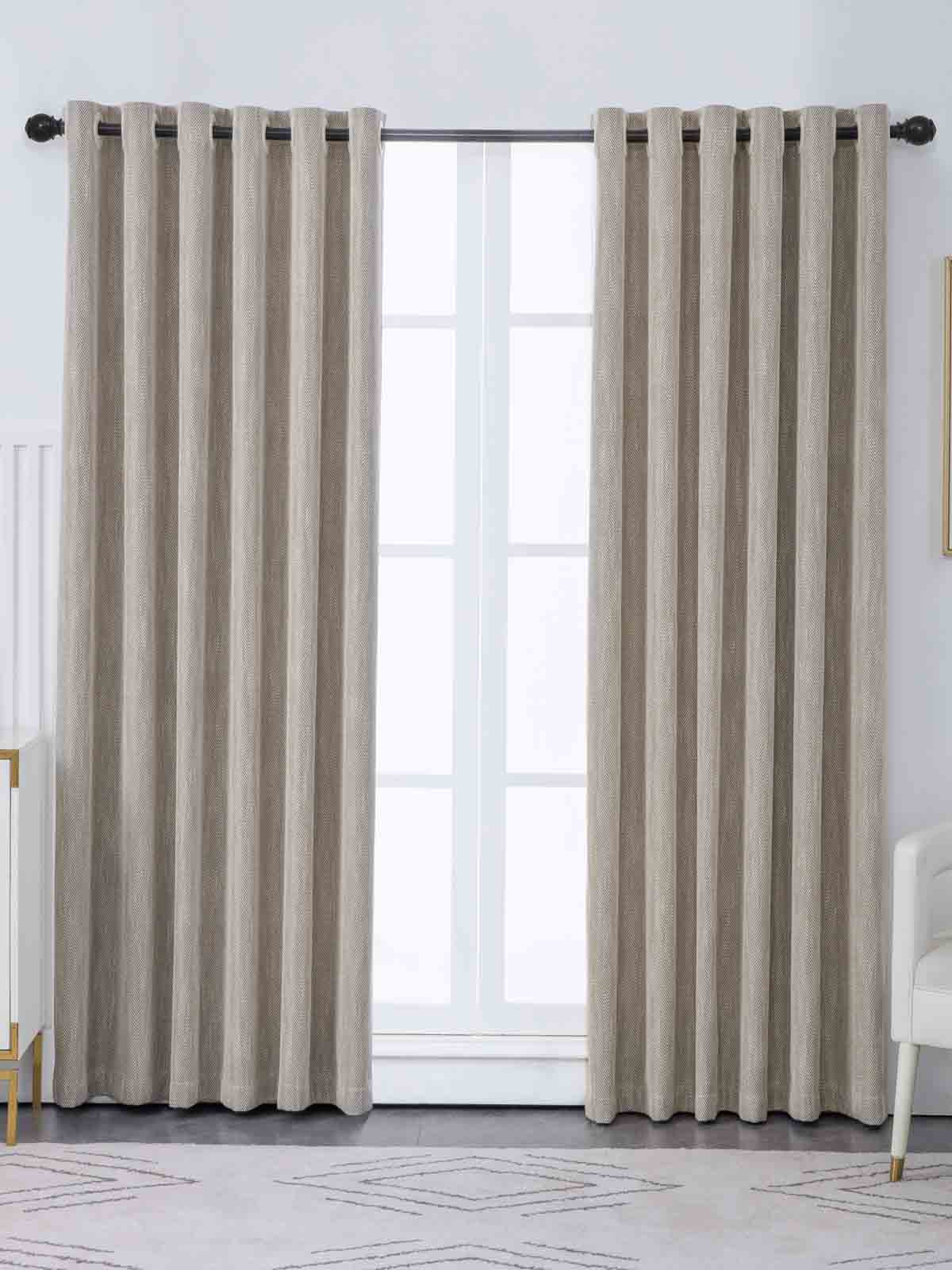 Simple Herringbone Solid Color Curtain