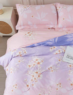 Bria Floral Cotton Bedskirt Duvet Cover Set