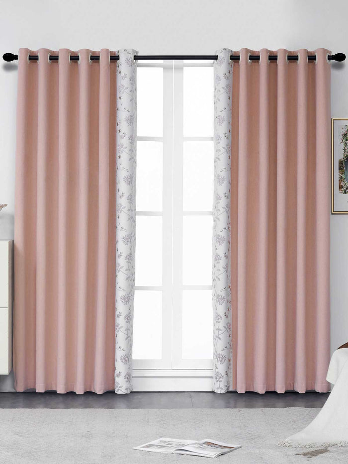 Pink Melia Floral Curtain