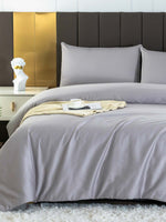 Oatmeal Gray Solid Color Premium Cotton Fitted Sheet Set