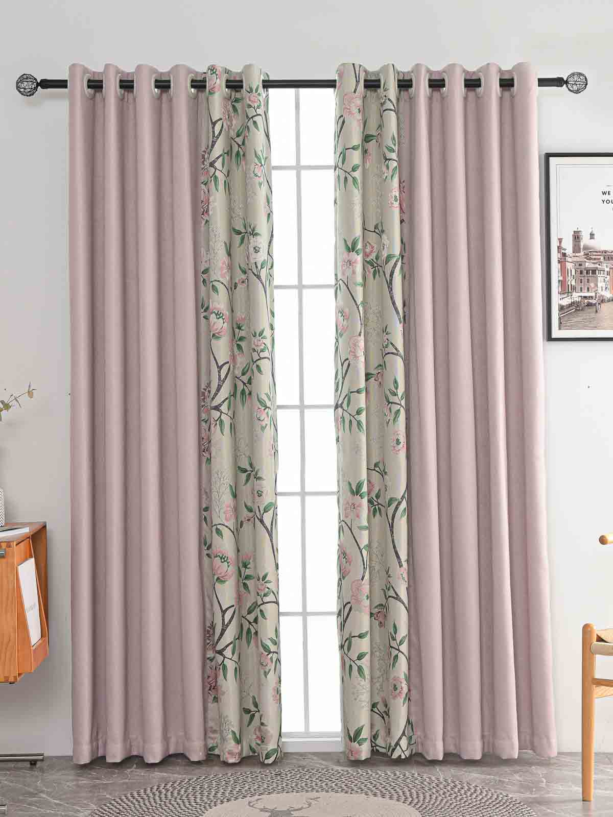 Buy A Pair of Floral and Plant Printing Curtains, Bedroom/living Room Flower  Pattern Curtains, Custom Size Curtains Online in India 