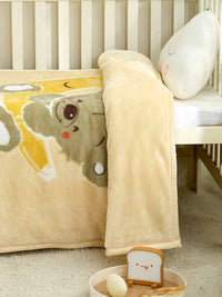 Smiley Teddy Cartoon Baby Cloudy Blanket