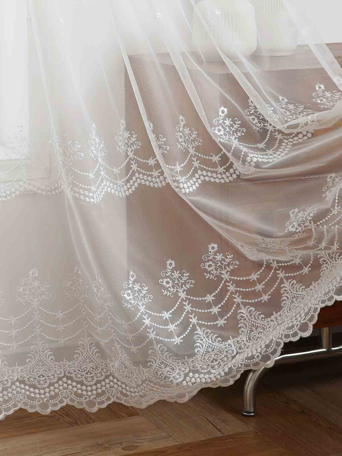 Starry Night Light Floral Sheer Curtain