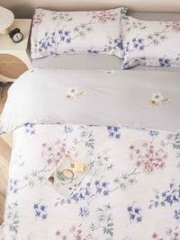 Canna Floral Cotton Bedskirt Duvet Cover Set