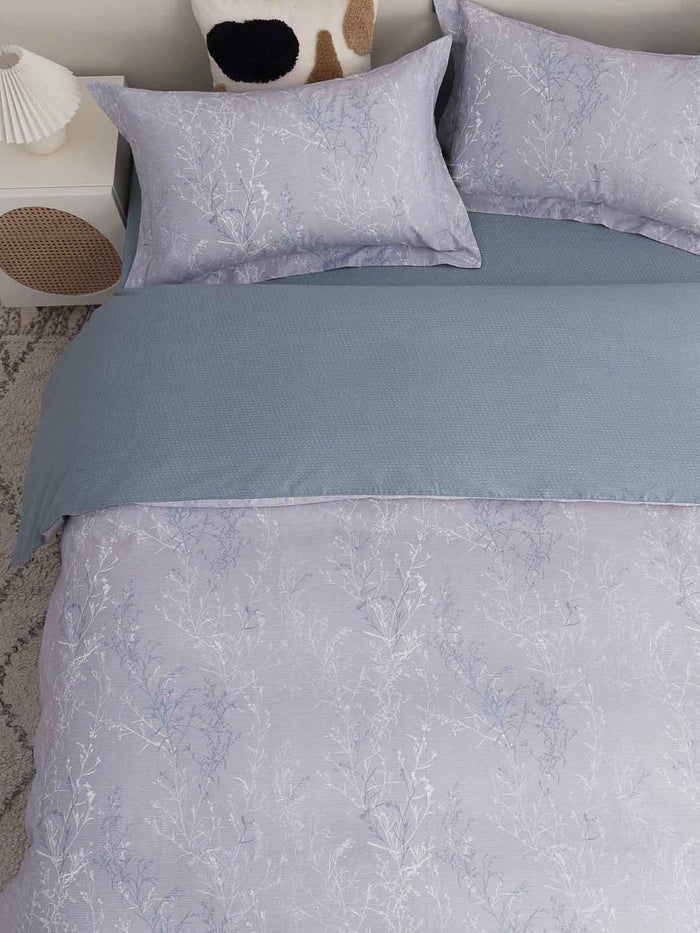 Lumi Floral Cotton Fitted Sheet Duvet Cover Set