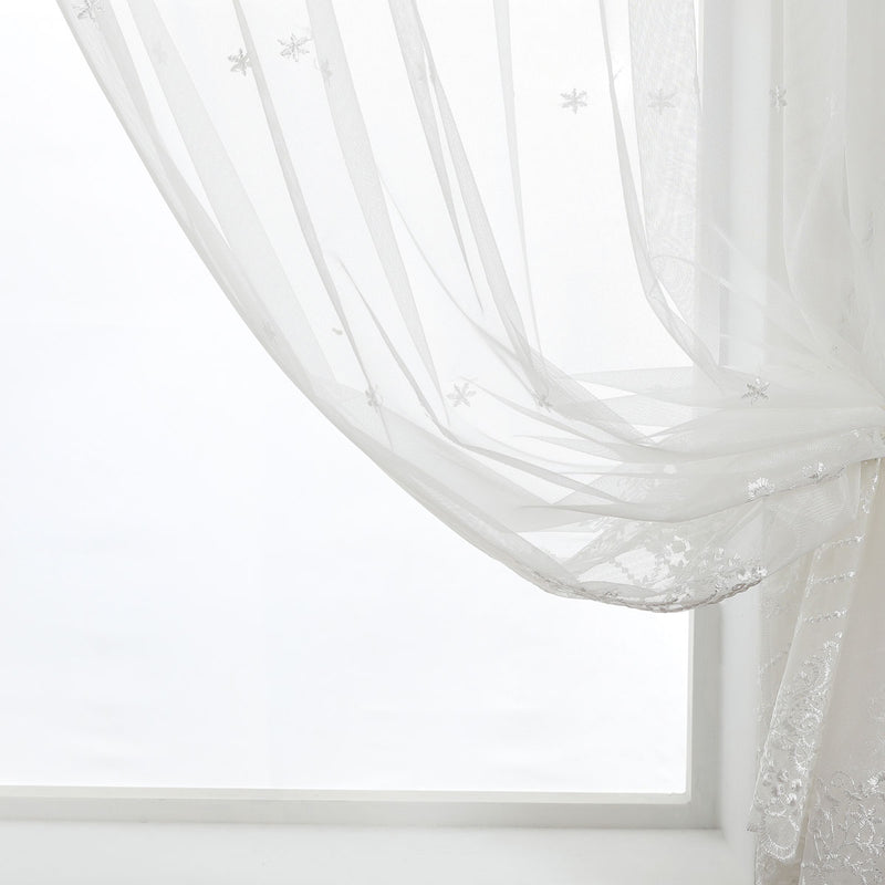 Starry Night Light Floral Sheer Curtain