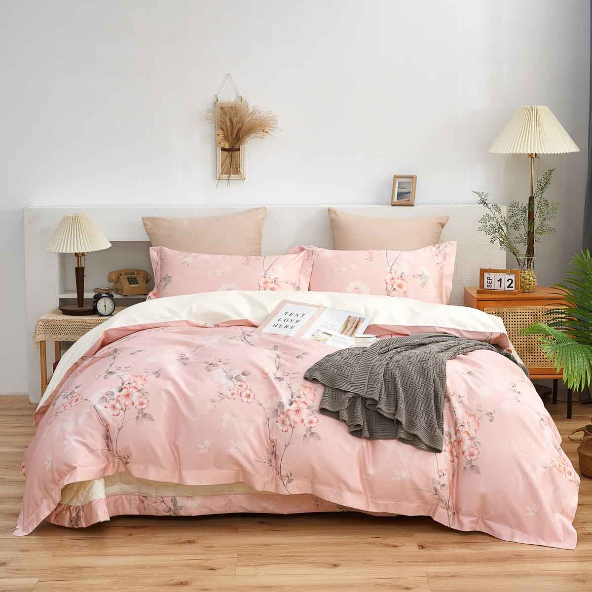 Annette Floral Premium Cotton Bedspread Set