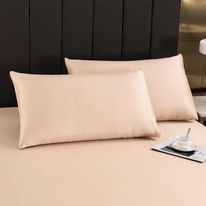Apricot Solid Color TENCEL™ Lyocell Pillow Sham Set