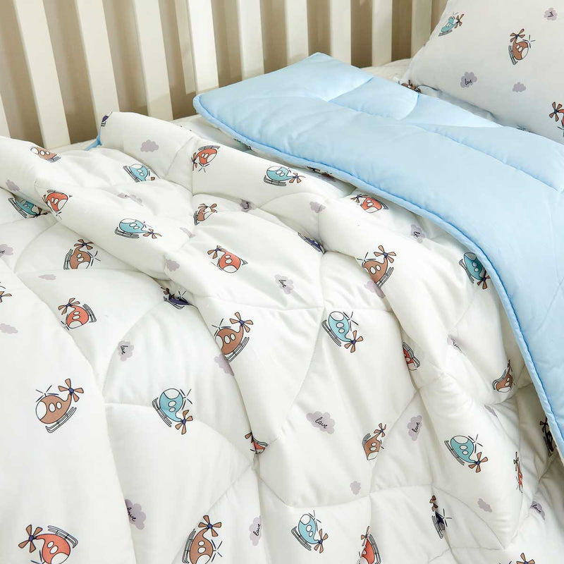 Baby Soaring Helicopter Cartoon Cotton All Season Comforter