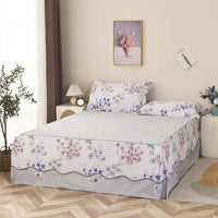 Canna Floral Cotton Bedskirt Duvet Cover Set