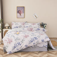 Canna Floral Cotton Bedskirt Duvet Cover Set