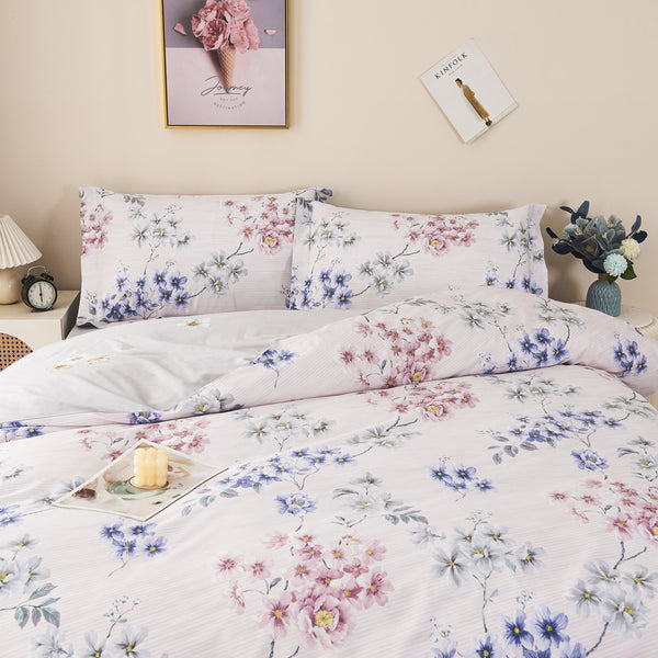 Canna Floral Cotton Bedskirt Duvet Cover Set