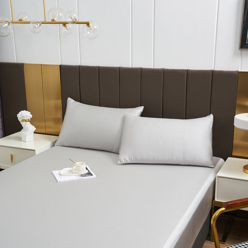 Icy Gray Solid Color TENCEL™ Lyocell Pillow Sham Set