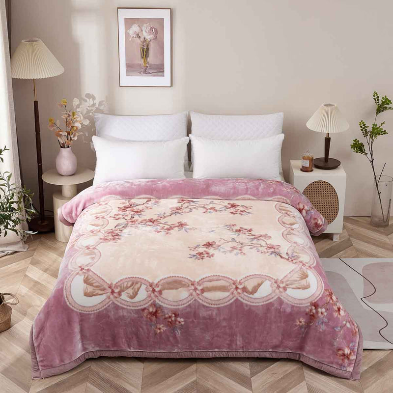 Jacinta Floral Raschel Velvet Winter Blanket