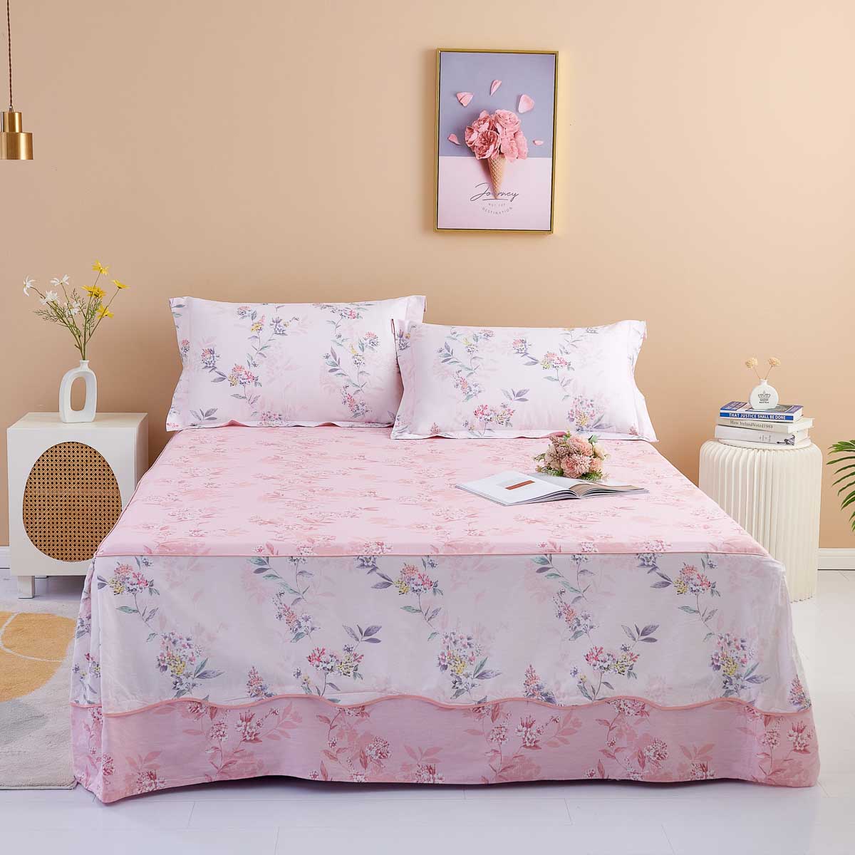 Jenna Cotton Bedskirt Duvet Cover Set