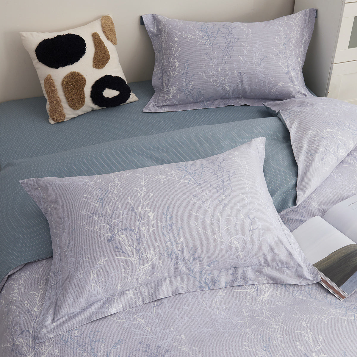 Lumi Floral Cotton Fitted Sheet Duvet Cover Set