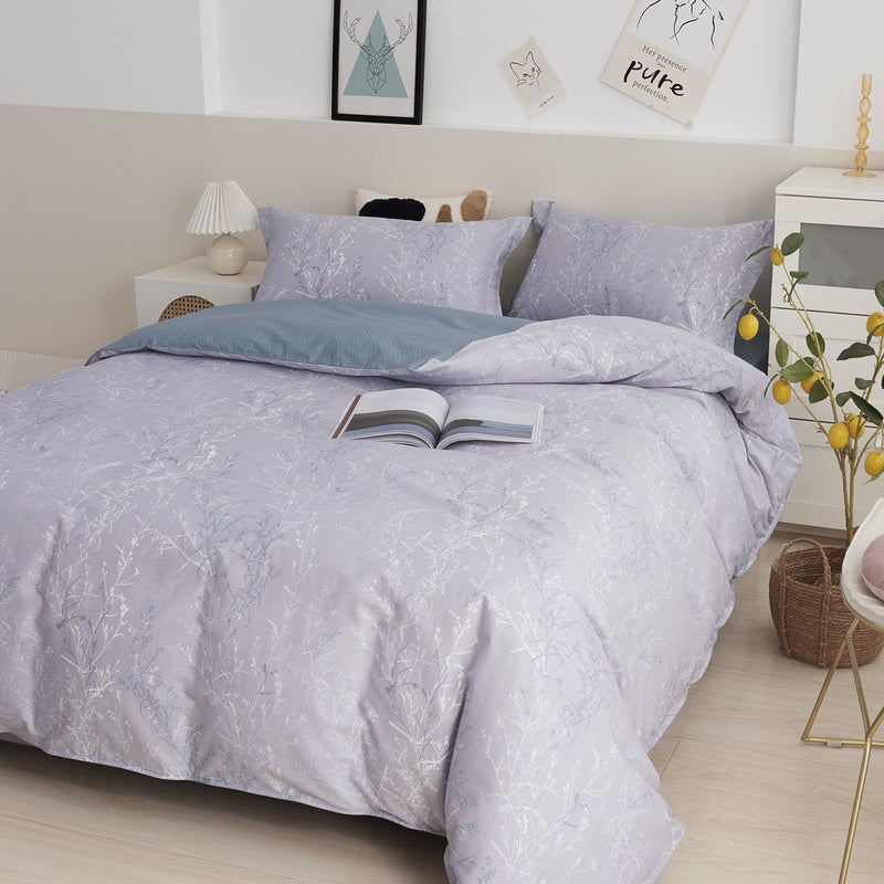 Lumi Floral Cotton Fitted Sheet Duvet Cover Set