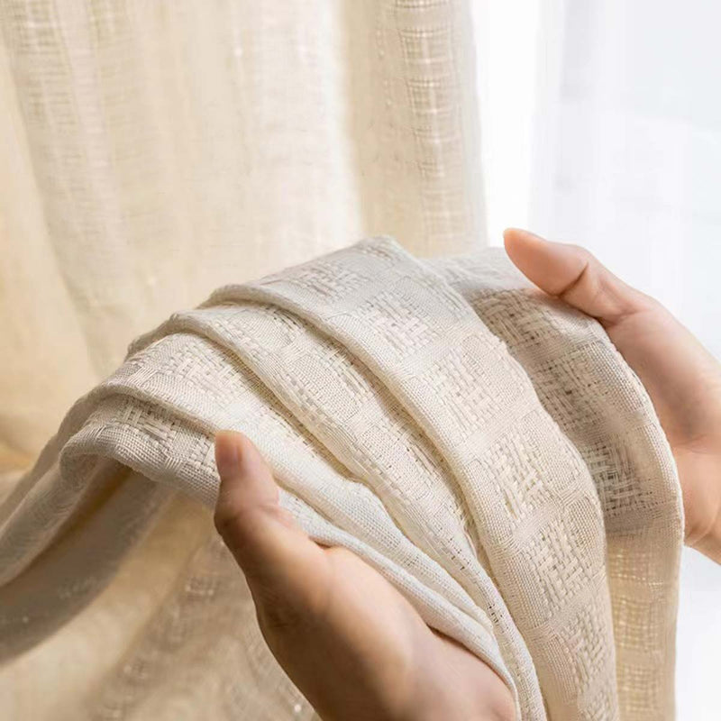 Morning Sunshine Plaid Sheer Curtain
