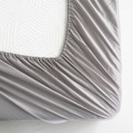 Oatmeal Gray Solid Color Premium Cotton Fitted Sheet Set