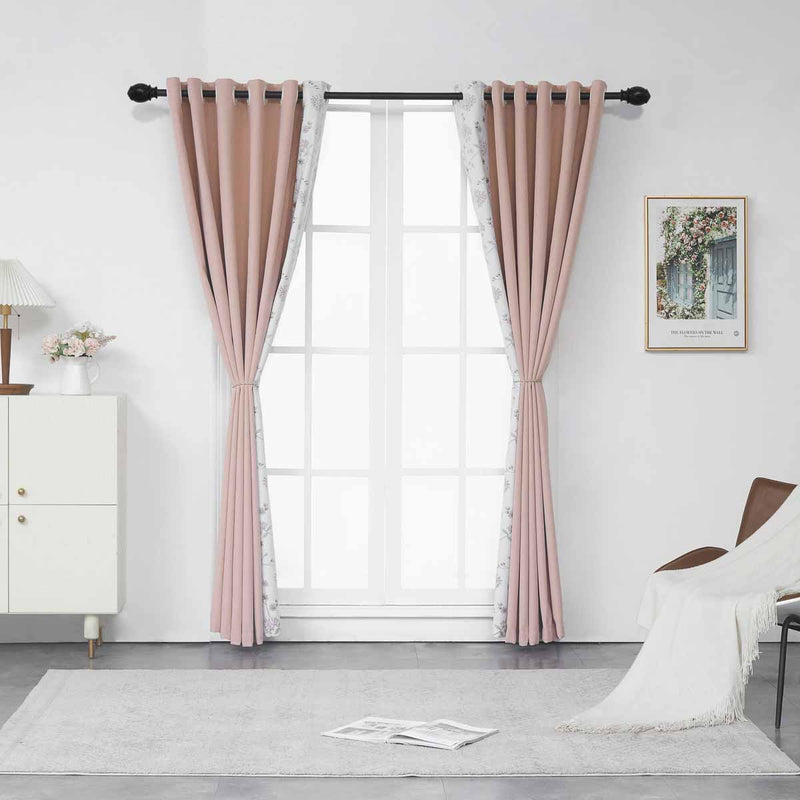 Pink Melia Floral Curtain