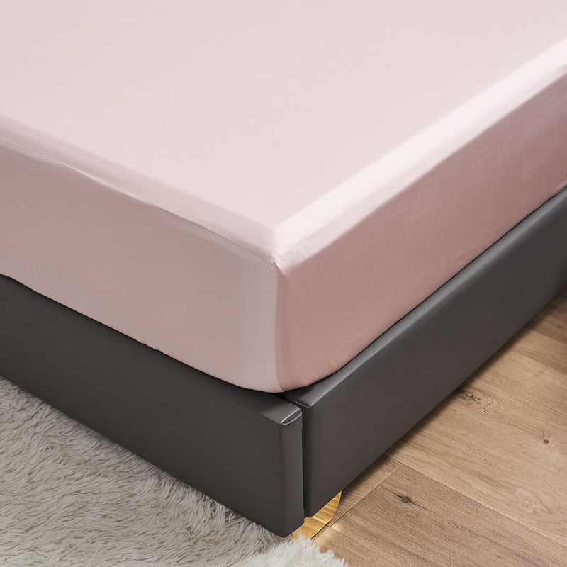 Powder Pink Solid Color TENCEL™ Lyocell Fitted Sheet